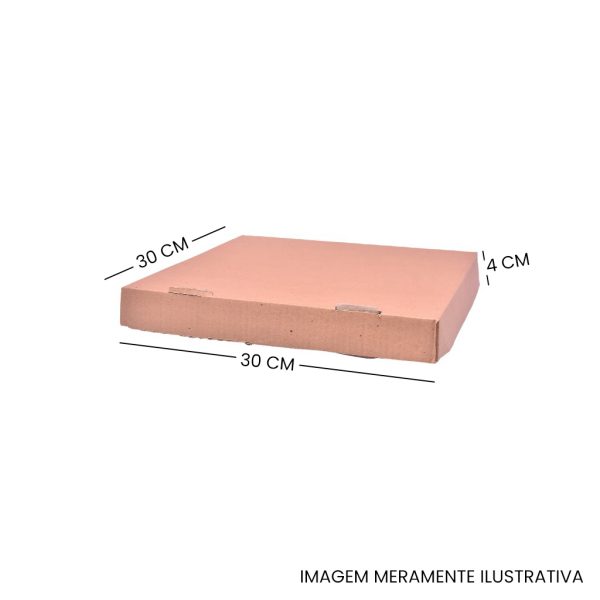 Caixa de Salgados Quadrada Parda/Parda 30x30x4cm